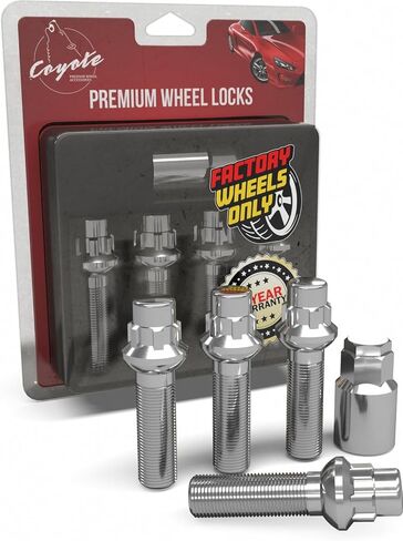 Wheel Accessories Parts 4 Locks + Key M15x1.25 15x1.25 Thread Ball Seat Lug Bolt Dual Hex Key 17" and 19" 44mm Thread Length Black Lug Nuts for 2019+ Mercedes GLE GLS 2021+ Maybach GLS in Kuwait