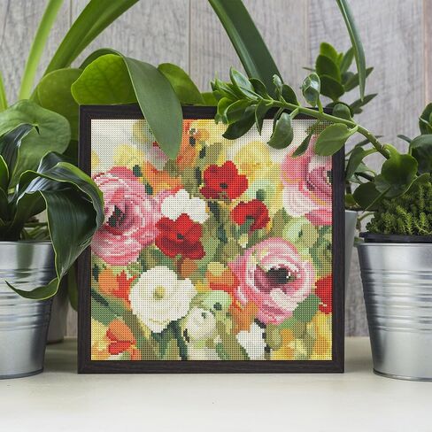 مجموعة الرسم الماسي من DIAMOND ART CLUB Lea's Garden، حرف يدوية ممتعة للبالغين، قماش فني ماسي دائري للمبتدئين، 13 بوصة × 13 بوصة (33 سم × 33 سم) in Kuwait