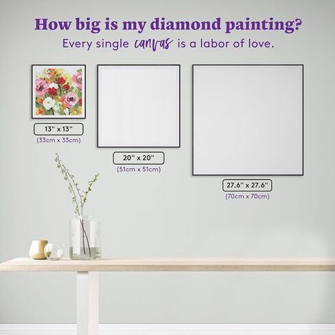 مجموعة الرسم الماسي من DIAMOND ART CLUB Lea's Garden، حرف يدوية ممتعة للبالغين، قماش فني ماسي دائري للمبتدئين، 13 بوصة × 13 بوصة (33 سم × 33 سم) in Kuwait