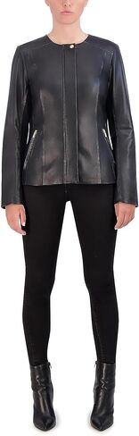 Cole Haan Women's Collarless Leather Jacket in Saudi Arabia