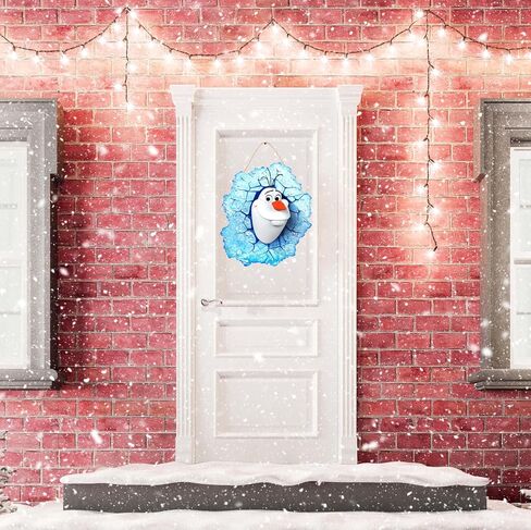 Christmas Snowman Olaf Door Sign Winter Snowman Door Hanger Christmas Wreath for Front Door Christmas Decorations Outdoor Christmas Door Decorations Christmas Home Decor in Saudi Arabia