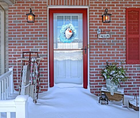 Christmas Snowman Olaf Door Sign Winter Snowman Door Hanger Christmas Wreath for Front Door Christmas Decorations Outdoor Christmas Door Decorations Christmas Home Decor in Saudi Arabia