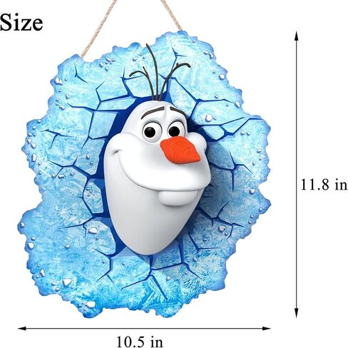 Christmas Snowman Olaf Door Sign Winter Snowman Door Hanger Christmas Wreath for Front Door Christmas Decorations Outdoor Christmas Door Decorations Christmas Home Decor in Saudi Arabia