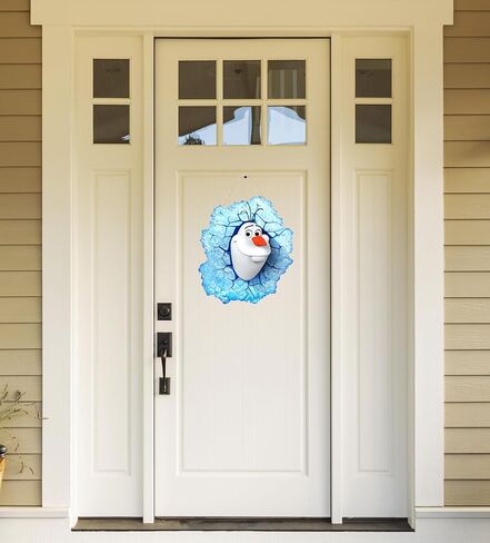 Christmas Snowman Olaf Door Sign Winter Snowman Door Hanger Christmas Wreath for Front Door Christmas Decorations Outdoor Christmas Door Decorations Christmas Home Decor in Saudi Arabia