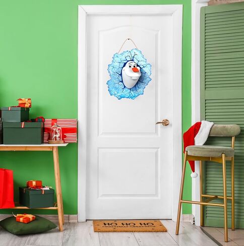 Christmas Snowman Olaf Door Sign Winter Snowman Door Hanger Christmas Wreath for Front Door Christmas Decorations Outdoor Christmas Door Decorations Christmas Home Decor in Saudi Arabia