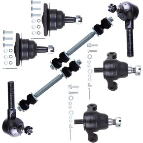 SCITOO 8pcs Front Outer Tie Rod End Sway Bar Link Lower Upper Ball Joint Fit 1963-1964 For Chevy Impala 1963-1964 Biscayne 1963-1982 Corvette 1963-1964 Bel Air Suspension Kit