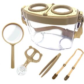 Bug Catcher Kit, Bug Collection Kit, Outdoor Nature Explorer Kit, Science Educational Kit with Tweezers, Magnifying Glass, Bug Observation Container(Gold)