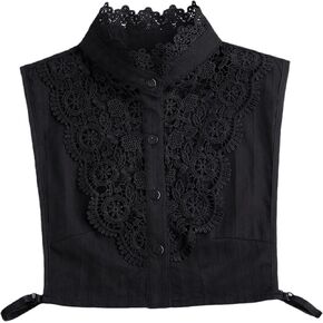 Comfortable Soft Jacquard Fabric Fake Collar for Women - Detachable, Adjustable Mock Collar for Blouses, Dresses
