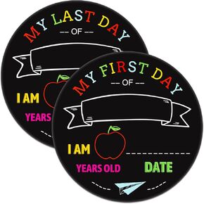 First & Last Day of School Chalkboard 10.2" Double Sided Back to School Board Sign for Kids Girls Boys Reusable 1st Day of Preschool Kindergarten 1st Grade Photo Props Supplies Decoration