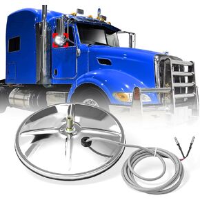 Convex Mirror for Peterbilt 386,Stainless Steel Round Mirror with Heated Defrost for Peterbilt 379 389 325 330 348 388 365 367 377 359 375 281 Driver/Left & Passenger/Right Universal side