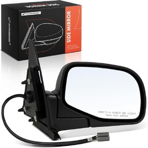 A-Premium Driver Side Power Door Mirror - Compatible with Ford Ranger 1998-2005 & Mazda B2300, B2500, B3000, B4000 - Non-Heated, Manual Folding, Textured Black Outside Rear View Mirror