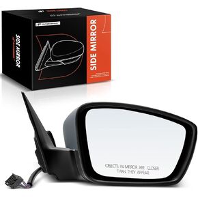 A-Premium Passenger Side Power Door Mirror - Compatible with Volkswagen Beetle 2013 - Heated Manual Folding Black Outside Rear View Mirror - Replace# 5C1857508AC9B9