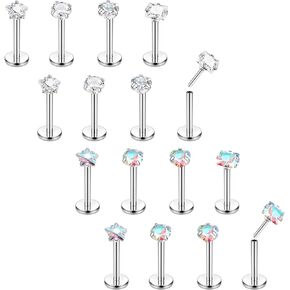 مسامير أنف بوشين بدون خيوط 18 جرام 20 جرام حلقات شفاه مسطحة من الفولاذ المقاوم للصدأ مسمار لابريت تراغوس هيليكس مونرو ميدوسا ثقب المجوهرات للنساء والرجال تشيكوسلوفاكيا الأنف ثقب المجوهرات 1.5 مم 2 مم 2.5 مم 3 مم، in Kuwait