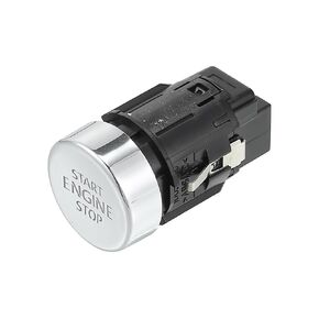 Push Button Starter Switch No.5ND959839 Engine Start Stop Switch Button for Volkswagen Tiguan 2008-2016 Silver Tone Black
