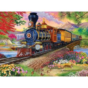 Buffalo Games - Bigelow Illustrations - Scenic Steam Engine - 1000 Piece Jigsaw Puzzle for Adults Challenging Puzzle Perfect for Game Nights - Finished Puzzle Size is 26.75 x 19.75