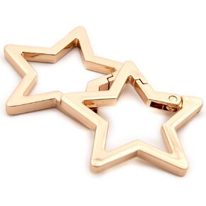 Metal Five-Pointed Star Ring, 10PCS Spring Opening Purse Making Snap Clip Key Ring Holder (Silver,1.1")