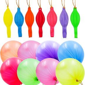 38pcs Punch Balloons Punching Balloon Party Favors for Kids Heavy Duty Bouncy Balls with Rubber Band Handle for Birthday Party, Goodie Bag