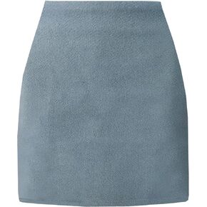 Women's High Waist Wool Fall Winter Mini Pencil Bodycon Skirt