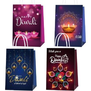 ANYMONYPF 16 Packs of Diwali Paper Bags Happy Diwali Gift bags Bag Diwali Gift Box for Diwali Decorations Diwali Gift Diwali Candy Box