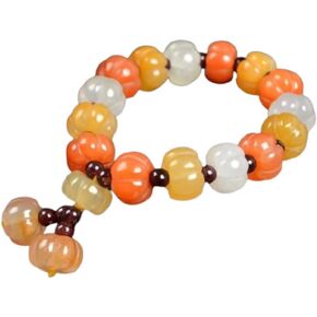 Pingyongchang Multi-colored pumpkin beads natural stone beads for women's elastic bracelet, bamboo bead bracelet