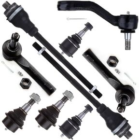 SCITOO 9pcs Suspension Kit Lower Upper Ball Joint Tie Rod End Pitman Arm Fit 1999-2006 For Chevy Silverado 1500 4WD 2003-2005 Silverado 1500 AWD 2004-2006 Silverado 1500 RWD