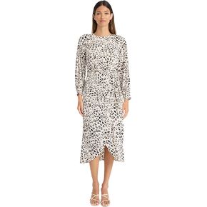 Maggy London Women's Long Sleeve Midi Dress W/Side Tie