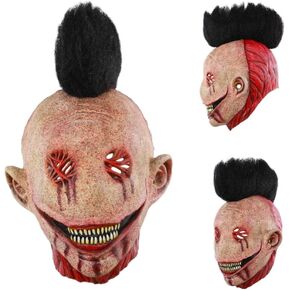 Halloween Scary Grin Mask, Creepy Evil Killer Mask, Smiling Devil Demon Mask for Adult,Sweet Tooth Mask, Creeps Smile Vampire Masks Damaged Mouth Scar,Masquerade Costume Cosplay Prop Haunted House