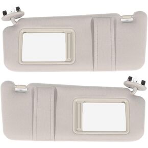 SCITOO A Pair Left and Right Beige Sun Visor Assembly 74320-06800-E0 74310-06750-E0 fit for 2006 2007 2008 2009 2010 2011 for Toyota Camry Sedan Windshield Visor with Sunroof Vanity Light