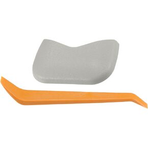 Makeup Mirror Cover Sun Visor Cap Clip for Nissan Pathfinder Robust No.964203JA0A | Inner Sun Visor Bolt Cover Grey with Flat Pry Bar 1 Set