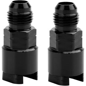 6AN Male to 5/16" Quick Disconnect Female EFI Fuel Rail Fitting Aluminum Black 2Pcs