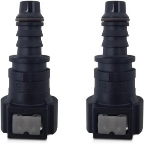 2 PCS Automotive Fuel Line Quick Connector, 0.37" x 1.5" 9.49-ID8 PA12 Nnylon Elbow Oil Pump Anti-misinstallation Limit Connector with Seal, Replacement Parts, for Most Cars (Black)