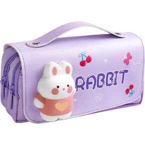 Cute Astronauts Pencil Case for Kids,Kawaii Girls Pencil Pouch with Compartments,Stress Release Pencil Bag for Elementary Students(Blue)