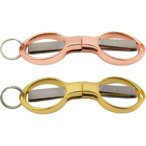 Folding Scissors, 3 Pack Portable Travel Scissors, Zinc Alloy Retractable Small Scissors for Travel, Outdoor, Office, Home and Carry Around (3, Silver, Rose Gold, Gold)
