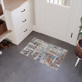 Ultra Thin Non-Slip Washable Rug, Modern 2x6 Rug for High-Traffic Areas,Upgraded Rubber Backing Runner Rug for Entryway Hallway Kitchen Bedroom Bath Office Balcony Laundry Garage Patio
