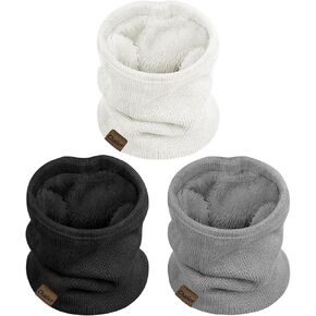 3 Pack Winter Neck Gaiters for Women Cold Weather Knit Neck Warmer - Thick Infinity Neck Gaiter for Men Women