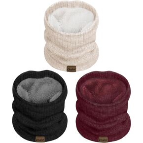 3 Pack Winter Neck Gaiters for Women Cold Weather Knit Neck Warmer - Thick Infinity Neck Gaiter for Men Women