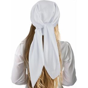 35" Square Head Scarf for Women, Large Silk Hair Bandana, Solid Color Head Scarves Sleeping Head Wraps for Women