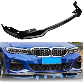 جناح أمامي متوافق مع 2019 2020 2021 2022 G20 G28 M Sport 3 Series Sedan، 330i 330e M340i، 3 قطع مصد أمامي أسود لامع للسيارة طقم حماية للشفة السفلية للذقن in Kuwait