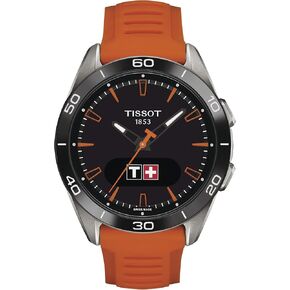 Tissot unisex T-Touch Connect Sport antimagnetic titanium case Quartz watches, Orange, Silicone, 21 (T1534204705102)