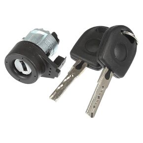 Ignition Lock Cylinder Kit Compatible for Volkswagen Beetle 1998-2010, Durable Metal Silver Tone Ignition Switch Cylinder Steering Lock Cylinder