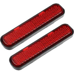 X AUTOHAUX Front Lower Fork Reflector Sticker Rear Saddlebag Reflective Cover Universal Oval Red 2 Pcs