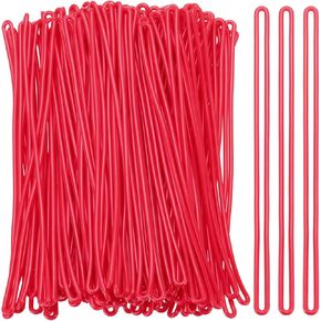 PATIKIL Luggage tag Loops, 100 Pcs PVC Luggage Loop Straps Bag Tag Loops Luggage Tag Holders Worm Loops Tag Holders for ID Card Bags Suitcase Label Fasteners, Red