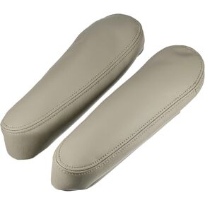 Center Console Seat Armrest Cover - Car Inner Seat Armrest Lid Storage Covers Trim - for Toyota Sequoia 2001-2007 Faux Leather Beige - 1 Pair