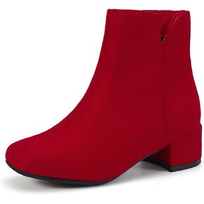 PANDANINJIA Girls Ankle Boots Side Zipper Toddler Little Big Kid Girls Dress Boots