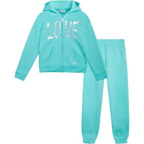 RBX Girls' Tracksuit Set - 2 Piece Fleece Zip Up Hoodie and Active Jogger Pants - Athletic Clothing Sets for Girls (7-12)