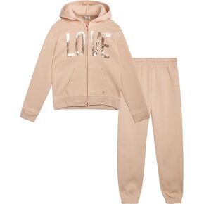 RBX Girls' Tracksuit Set - 2 Piece Fleece Zip Up Hoodie and Active Jogger Pants - Athletic Clothing Sets for Girls (7-12)
