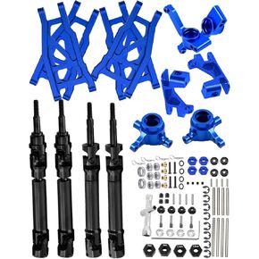 Upgrades Part for 1/10 Rustler/Slash/Stampede/Hoss 4x4 VXL 4wd,45# Steel Drive Shaft CVD,Aluminum Suspension Arm,Caster Block,Steering Blocks,Rear Stub Axle Carriers,Wheel Hex,Red
