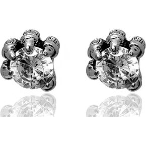 Xusamss Punk Titanium Steel Five Claw Crystal Stud Earrings