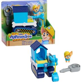 Just Play Disney Junior Pupstruction Phinny’s Crane 3-Piece Figure and Vehicle Set, Blue, Dog, Kids Toys for Ages 3 Up
