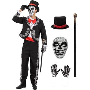 Day Of The Dead Costume Adult Men Dia De Los Muertos Costume Mens Mariachi Senor Halloween Costumes